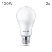 Philips-LED-lamppu E27 13W 1521lm 4000K matta 2kpl