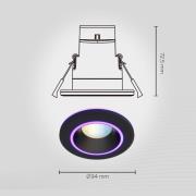 Calex Smart Halo upotettava alasvalo CCT RGB mustana