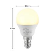 Lindby LED-lamppu E14 G45 4.5W 3,000K opaali 2 kpl sarja