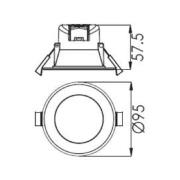 LED kattoon upotettava valaisin Acrux valkoinen, CCT Ø 9.5cm