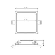 LED kattoon upotettava valaisin Alya valkoinen 12x12cm 3000 K