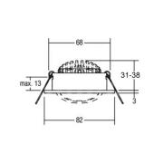 LED-kattouppospotti Dione 3 000 K hopeanharmaa