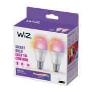 WiZ A60 LED-valaisin matta WiFi E27 8.5W RGBW 2 kpl sarja