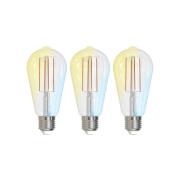 LUUMR Smart LED E27 ST64 7W ZigBee Tuya Hue kirkas sarja 3 kpl