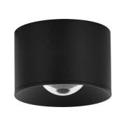 LED-ulkokattospotti S131, Ø 8 cm, hiekkamusta