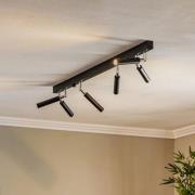 Euluna Nicanor kattokohdevalo musta/kromi 6-lamppuinen