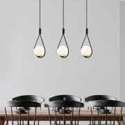 Riippuvalaisin GMN-00009 3-valo musta/opal lasi