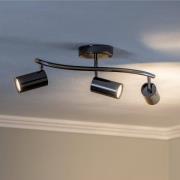 Kattokohdevalot Spotte, musta-kromi, 3-lamppuinen