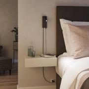 Paulmann Hulda USB LED-seinäspotti, himmennettävä, musta, kytkin