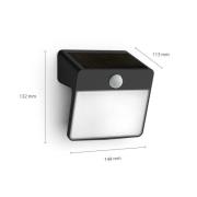 Philips LED-aurinkokäyttöinen seinävalaisin Yarixa, liiketunnistin