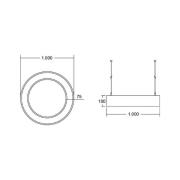 BRUMBERG Biro Circle Ring suoraan päälle/pois 100cm hopea 4000 K