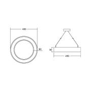 BRUMBERG Biro Circle Ring5 suora 45cm Casambi musta 4000K