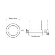 BRUMBERG Biro Circle Ring10 suora 45 cm on/off valkoinen 4000 K