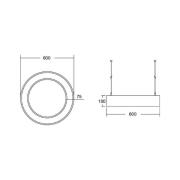 BRUMBERG Biro Circle Ring10 suora Ø 60 cm DALI hopea 840