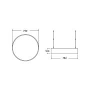 BRUMBERG Biro Circle LED Ø 75 cm suora DALI, musta 4000 K, musta 4000 ...