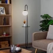 Lattiavalaisin Bari, musta, metalli, lasi