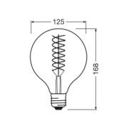 OSRAM LED Vintage 1906, G125, E27, 8,4 W, kultainen, 824, himmeä.