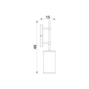 Seinävalaisin Wall, titaaninvärinen, korkeus 48 cm, teräs