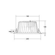 BRUMBERG LED uppoasennusvalaisin Lydon Maxi, on/off, 3000 K