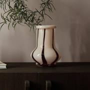 ferm LIVING Riban-maljakko, beige, 24 cm, lasi, suupuhallettu