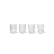 ferm LIVING Lasi Ripple Small, kirkas, 60 ml, lasi, 4 kpl, sarja