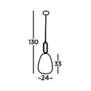 Elixir-riippuvalaisin, nikkelinvärinen/selkeä, lasi, Ø 24 cm, E27