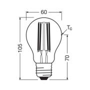 OSRAM LED-lamppu E27 5W hehkulanka 4,000K 1055lm 2-pakkaus