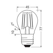 OSRAM LED-lamppu pudotus E27 1.2W hehkulanka 2700K 255lm