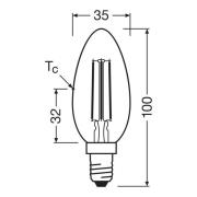 OSRAM LED-lamppu kynttilän hehkulanka E14 3.8W 2700K 806lm