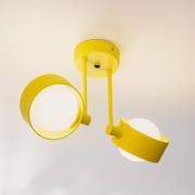 Kattovalaisin Mado teräksestä, keltainen, 2-lamppuinen