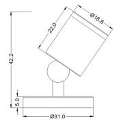 LED-pinta-asennettava valonheitin Herculis 4000K, musta