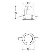 LED-alasvalo Teresa 90, GU10, CCT, 6W, musta