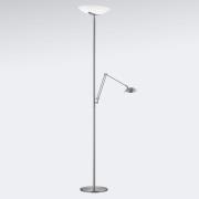 Lya LED-kattopesuvalaisin lukuvalaisimella, nikkeli-kromi