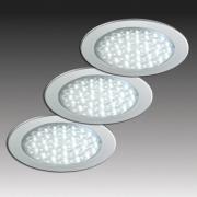 R 68-LED-uppokohdevalo, ruostumaton teräs, 3 kpl