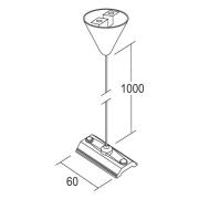 Ivela LKM ripustin kiinteä 100 cm, levy 6 cm