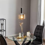 Riippuvalaisin Viva, savu/musta/kromi, 1-lamppuinen