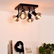 Madee kattokohdevalaisin, musta/savu, neliliekkinen