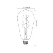 LED-lamppu E27 ST64 4W 2 200 K amber, tunnistin