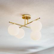 Kattovalaisin Aurora, kulta, Ø 50 cm, 4-lamppuinen, lasi, E14
