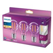 Philips LED-lamppu Classic E27 4,3W 2 700 K 3 kpl