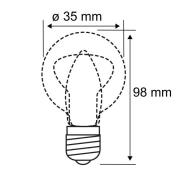 LED-kynttilälamppu E14 4.8W hehkulanka 2,700K himmennettävä