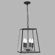 Lantern-riippuvalo, musta, 4-lamppuinen