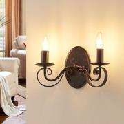 Lucande seinävalaisin Caleb, 2-valo, ruosteenvärinen, metalli, E14