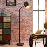 Lindby Morik lattiavalaisin, 1-valo, musta/kulta, metallia