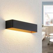 Arcchio LED-seinävalaisin Karam, 37 cm, musta, metalli, ylös/alas -val...