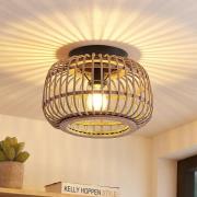 Lindby kattovalaisin Bominio, Ø 33 cm, rottinkia, puuta, E27