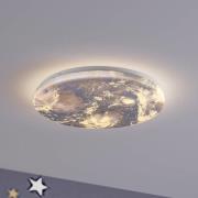 Lindby LED-kattovalaisin Gaios Ø 38 cm, sininen, CCT, himmennettävä