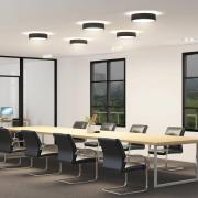 Arcchio LED-kattovalaisin Vanida, musta, Ø 40 cm, ylös/alasvalaisin