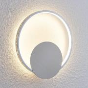 Lindby LED-seinävalaisin Anays, Ø 32 cm, kromi/kirkas, muovia