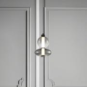 LED-riippuvalaisin Daphne, lasi harmaa-läpinäkyvä, korkeus 28 cm